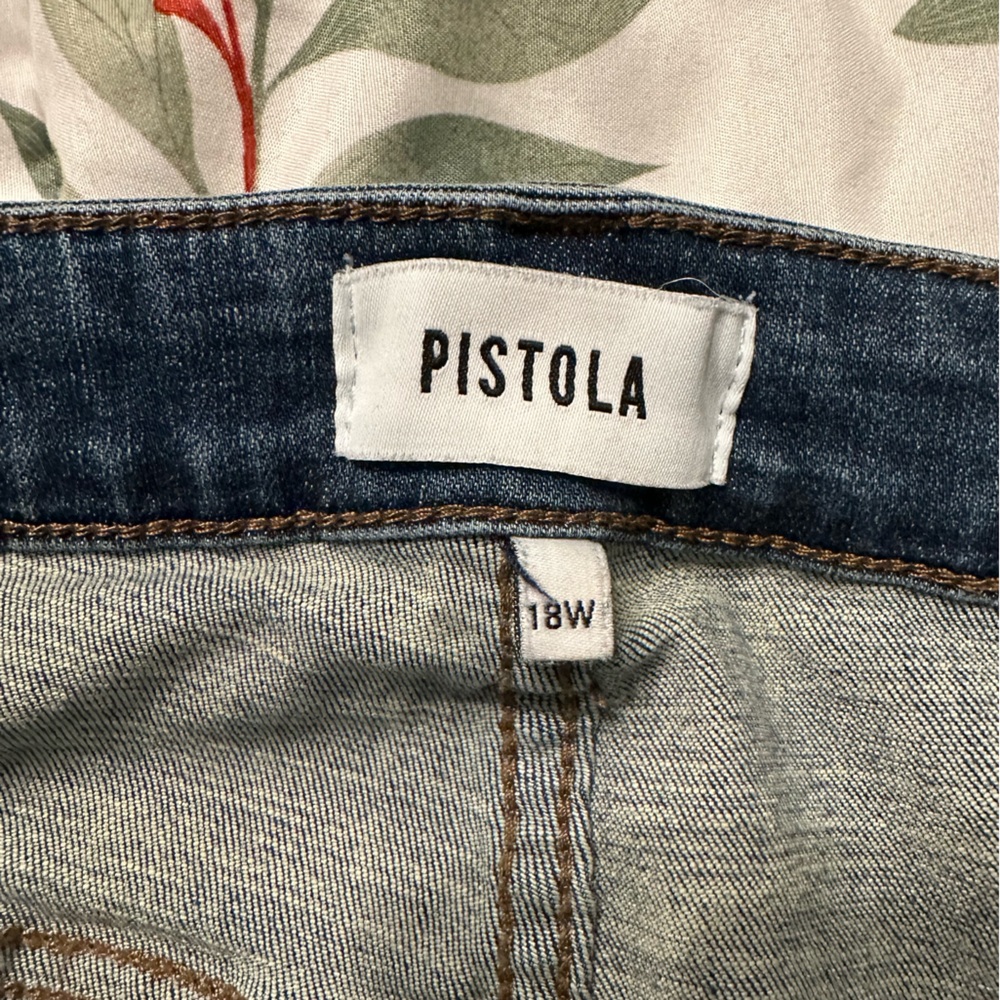 Pistola Distressed Straight Leg Jeans in Blue (ankle length) - Picture 3 of 4